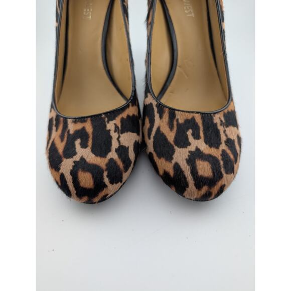 Nine West Women's Size 8 Leopard Heels Cow Leather Real Fur Cheetah Print Pumps - Picture 2 of 11